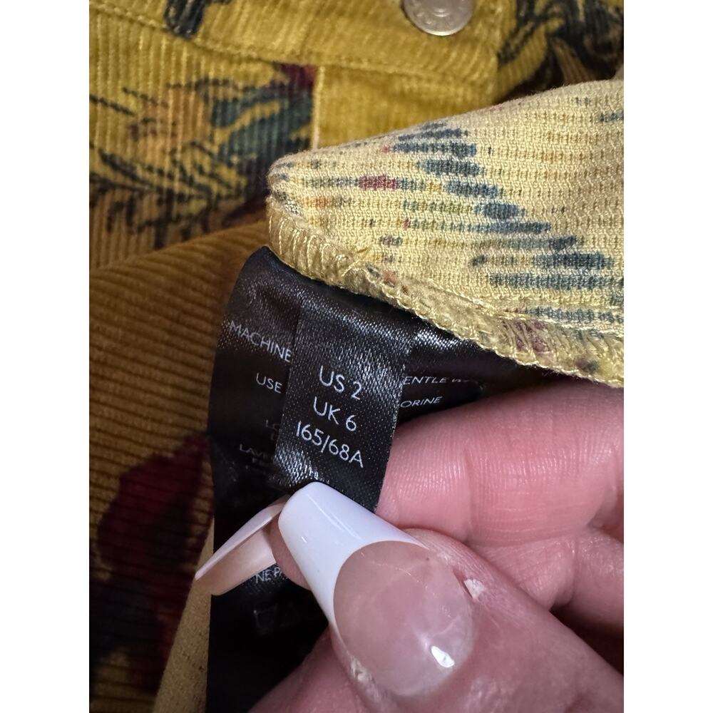 Anthropologie Pilcro Women’s Corduroy Mini Skirt Floral Size 2 Cottagecore City - Picture 13 of 14
